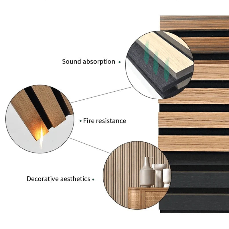 WOODFLEX Flexible Acoustic Wood Slat Wall Panel - Black Veneer