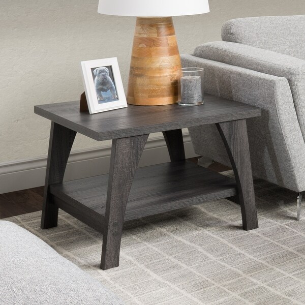 CorLiving Hollywood Side Table with Lower Shelf