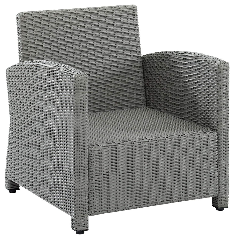 Outdoor Armchair  Weather Resistant Frame With Cushioned Seat   Tropical   Outdoor Lounge Chairs   by Decor Love  Houzz