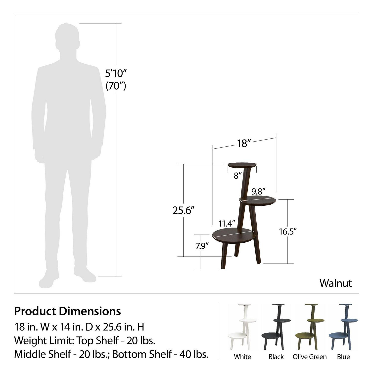 Novogratz Brittany Plant Stand， Walnut