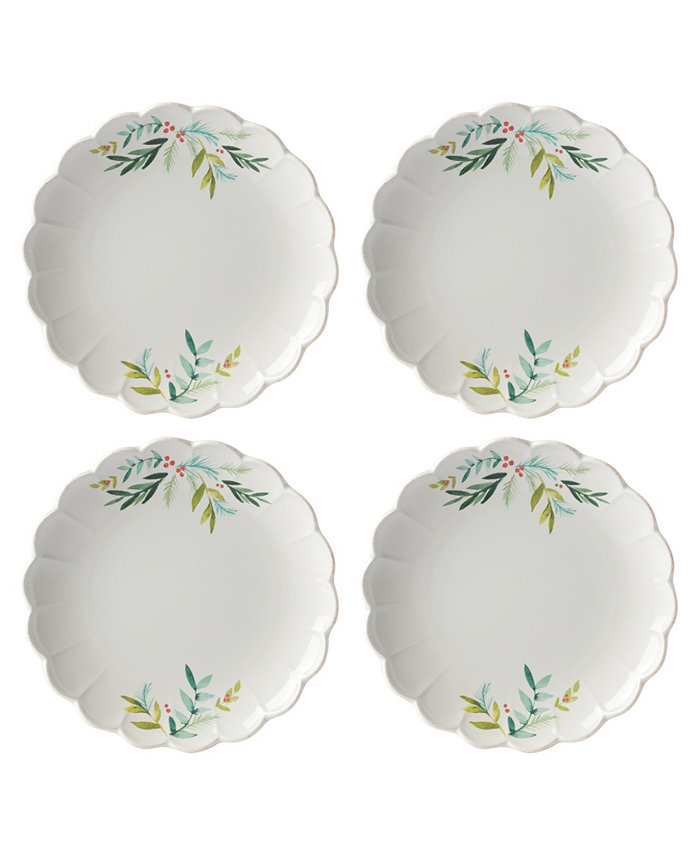 Lenox French Perle Berry Holiday Accent Plate Set Set of 4