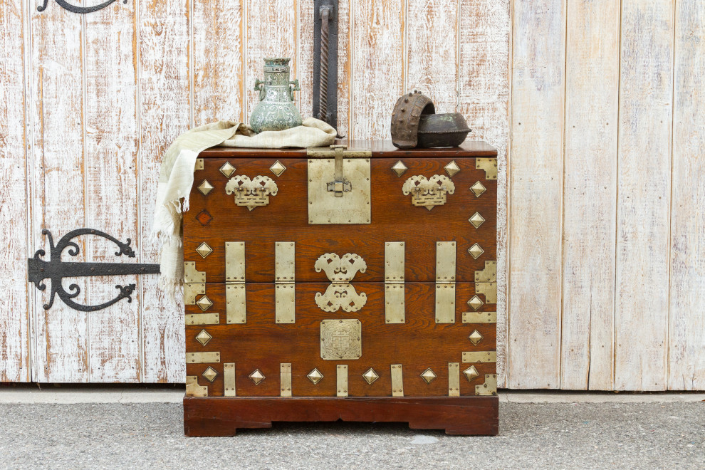 Antique Metal Fitted Korean Wedding Chest   Asian   Accent Chests And Cabinets   by De cor  Houzz