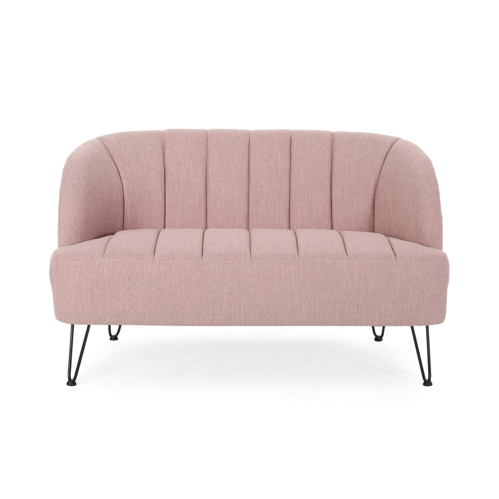 Lupine Modern Fabric Loveseat with Hairpin Legs by Christopher Knight Home