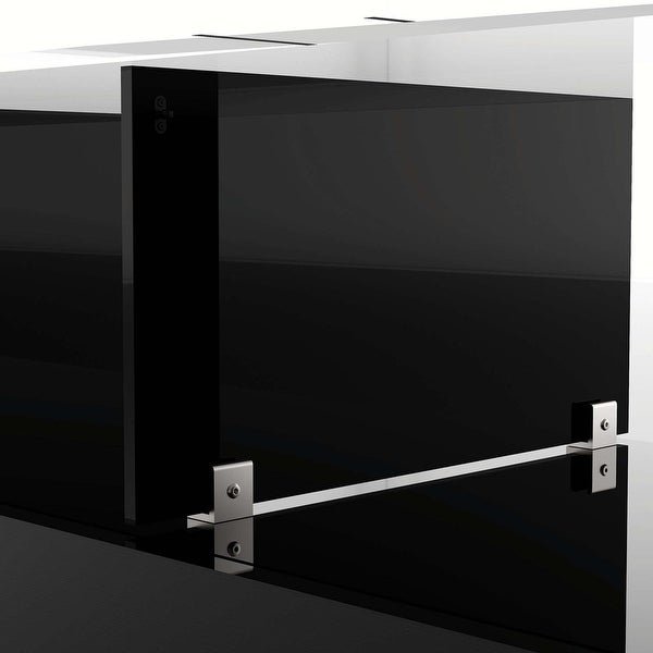 70'' Width Modern High Gloss TV Stand with Tempered Glass