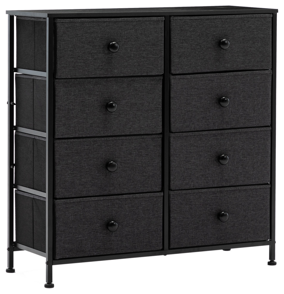 8 Fabric Drawers Steel Frame Double Dresser   Industrial   Dressers   by Duhome inc  Houzz