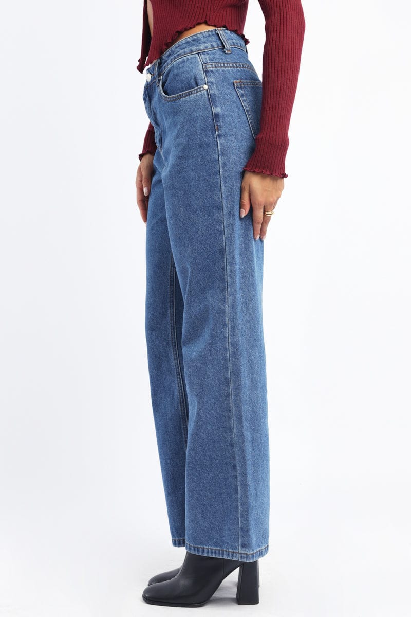 Denim Straight Jeans High Rise