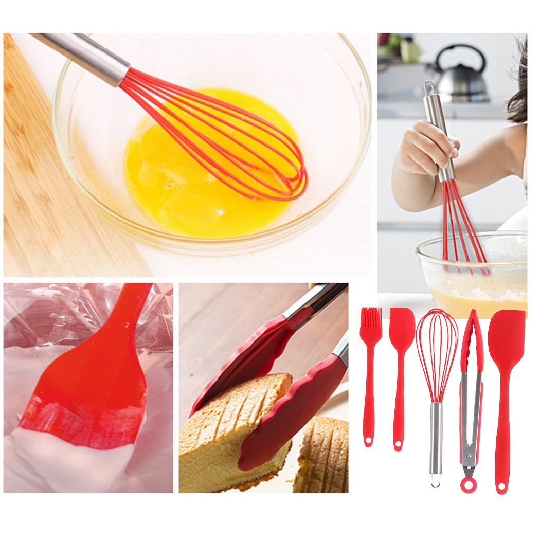 Kitchen Utensil Set Silicone - Nonstick Baking Spatula Kit Cooking Brush Set