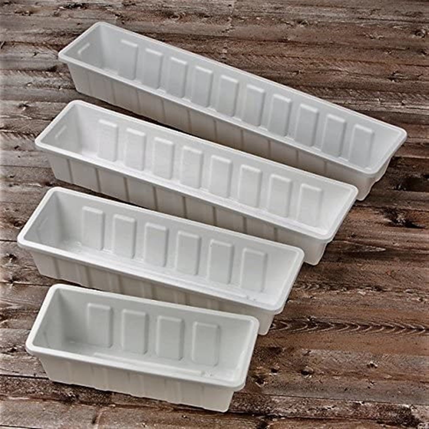 Novelty Poly-Pro Plastic Indoor/Outdoor Liner/Planter Flower Box, White 36 inch