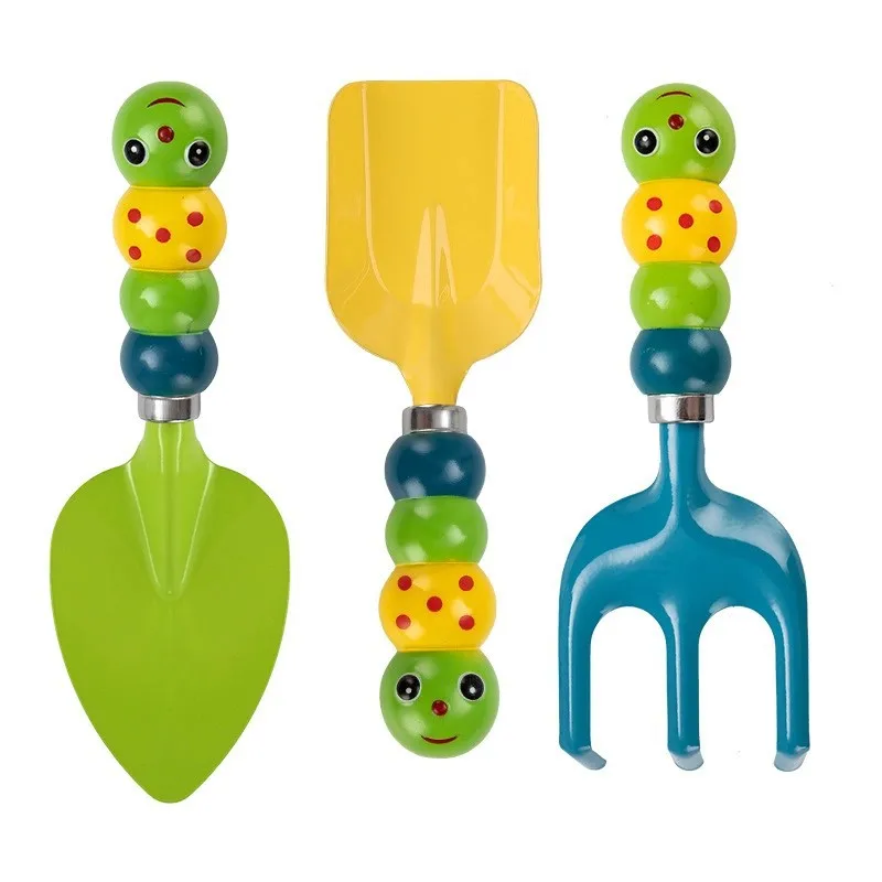 Customized  New Design 3PCS Mini Chidren Garden Tool Set with ABS Plastic Handle for Kids Rake Shovel  Garden Tool Set