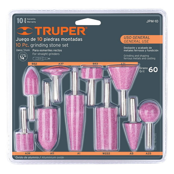 Truper 12445 Grinding Stone Set 10 Pieces