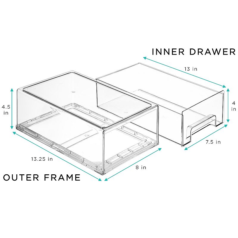 Medium Clear Stackable Pull Out Drawers