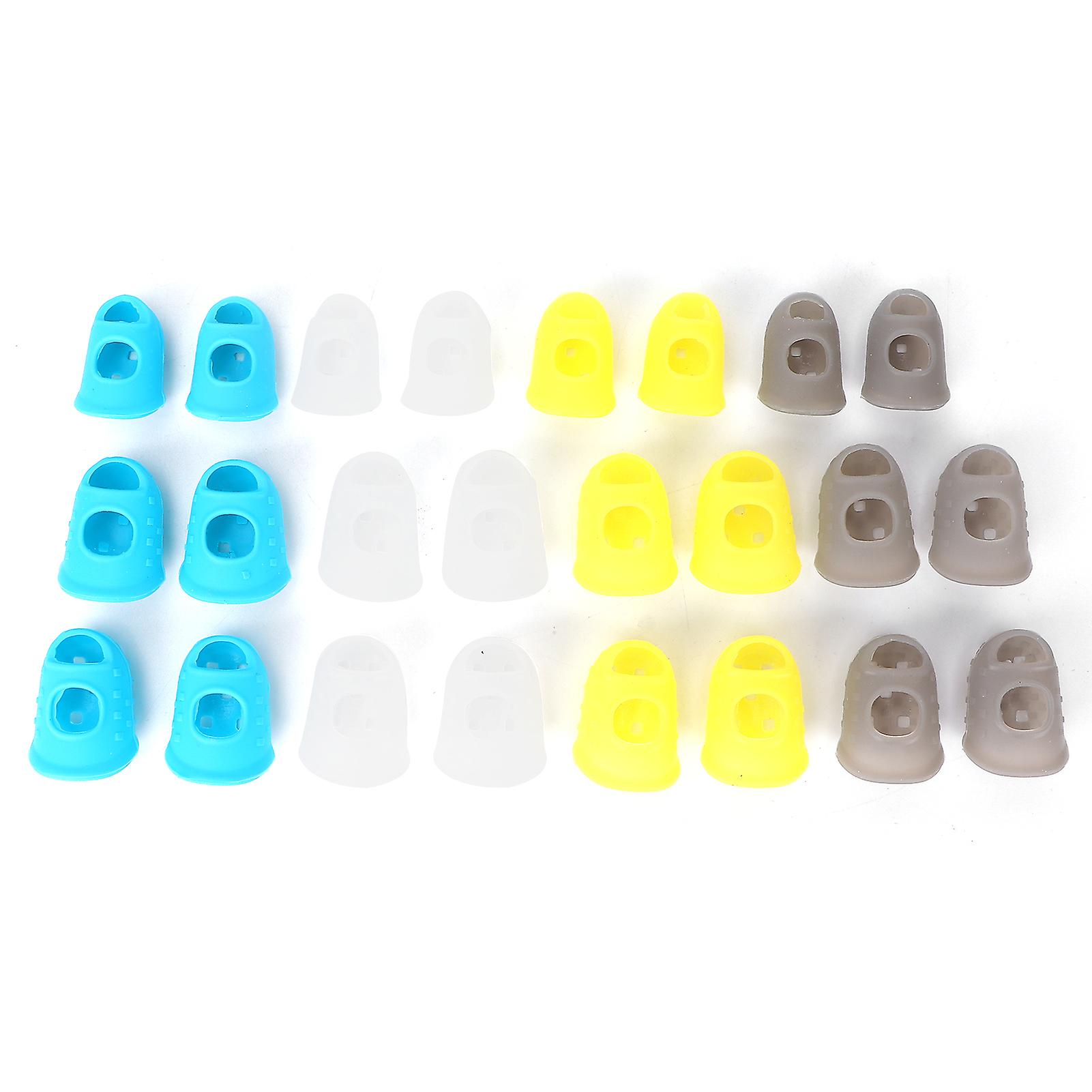 24pcs Multifunctional Silicone Finger Tips Guard Guitar Finger Protection Covers For Paperwork