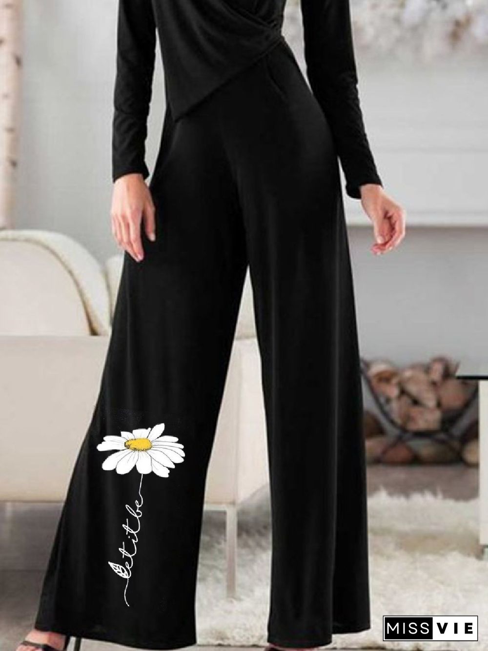 Casual Daisy Long Sleeve Loose Jumpsuit & Romper