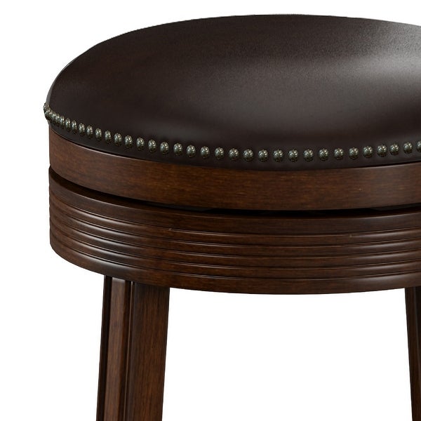 Hillsdale Tillman Wood Backless Swivel Stool， Brown Cherry