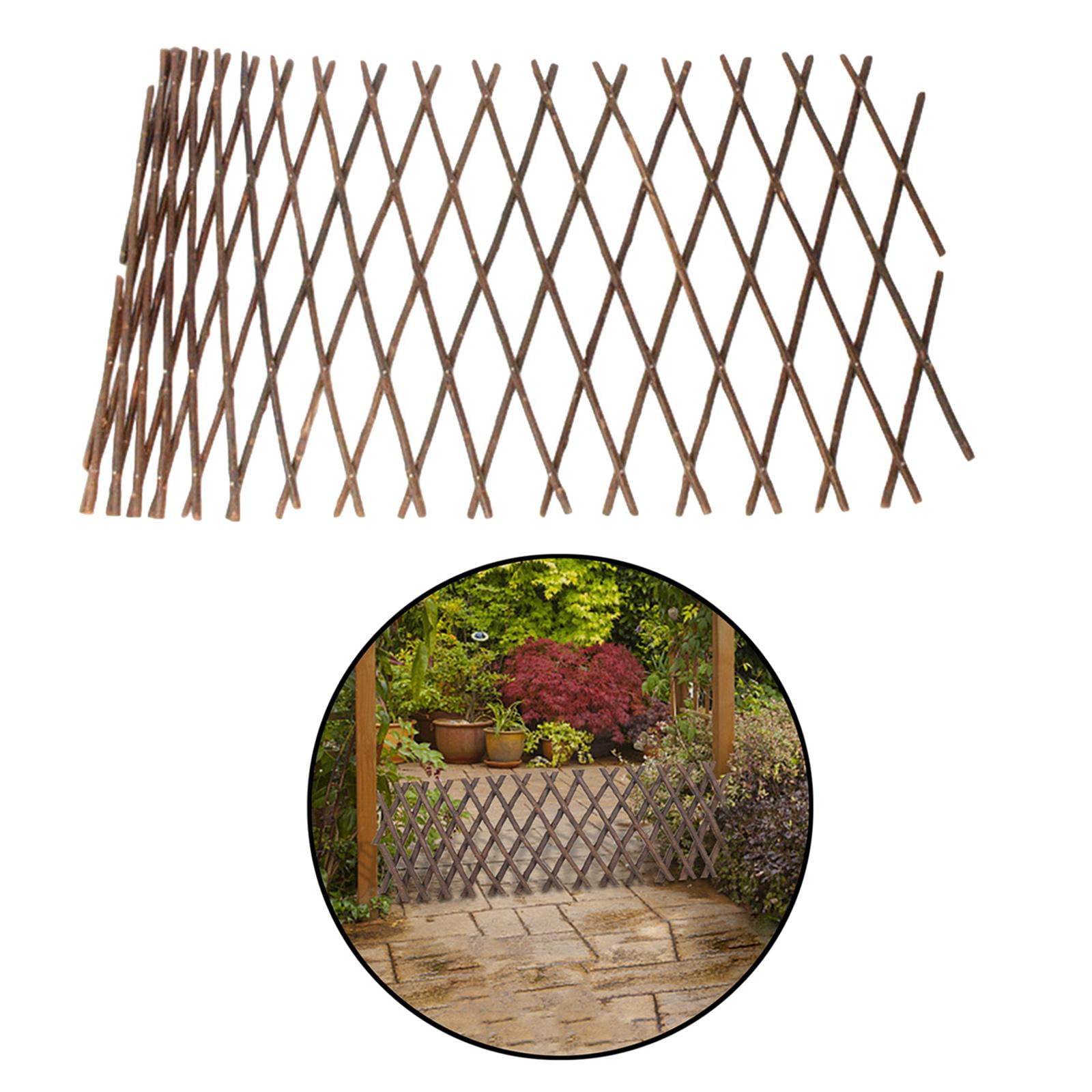 2x Outdoor Garden Expandable Trellis Bamboo Lattice Fence for Climbing Plants Vine Ivy Size Cucumbers Clematis Support Expandable