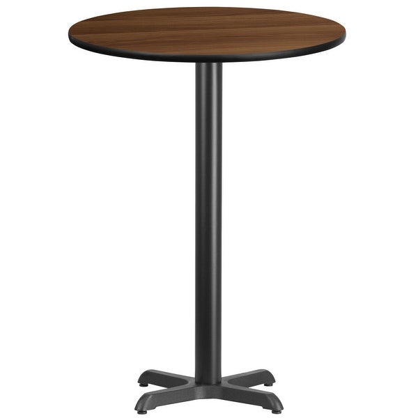 30'' Round Laminate Table Top with 22'' x 22'' Bar Height Table Base