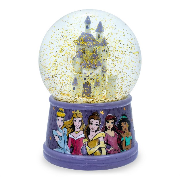 Silver Buffalo Disney Princess Castle Light up Snow Globe 6 Inches Tall