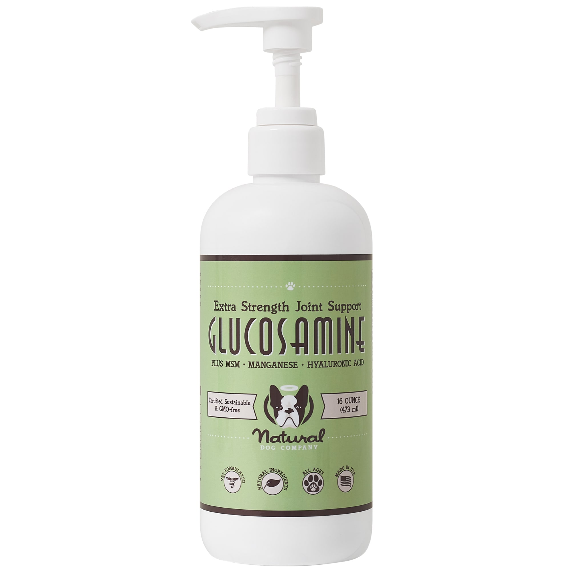 NATURAL DOG COMPANY Liquid Glucosamine for Dogs， 16 oz.