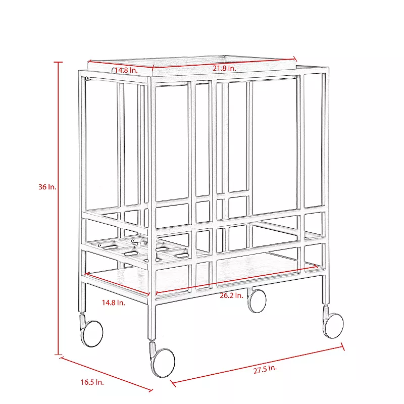 Sab Bar Cart Removable Serving Tray