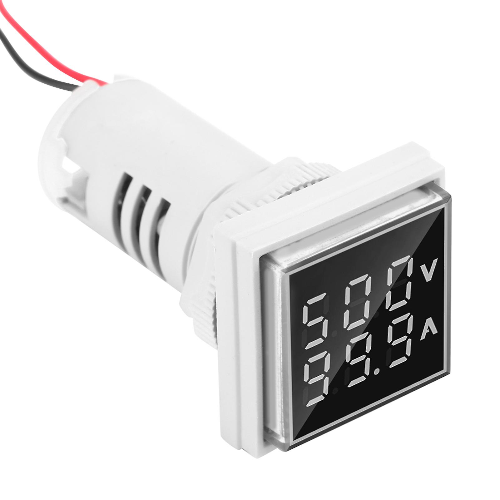 Led Digital Display Ac Voltage Current Meter Indicator 22mm 0-100a Meter Indicator (white)