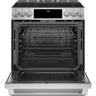 Cafe 30 in. 5.7 cu. ft. Slide-In Smart Induction Range with Self-Cleaning Convection Oven and in Stainless Steel CHS90XP2MS1