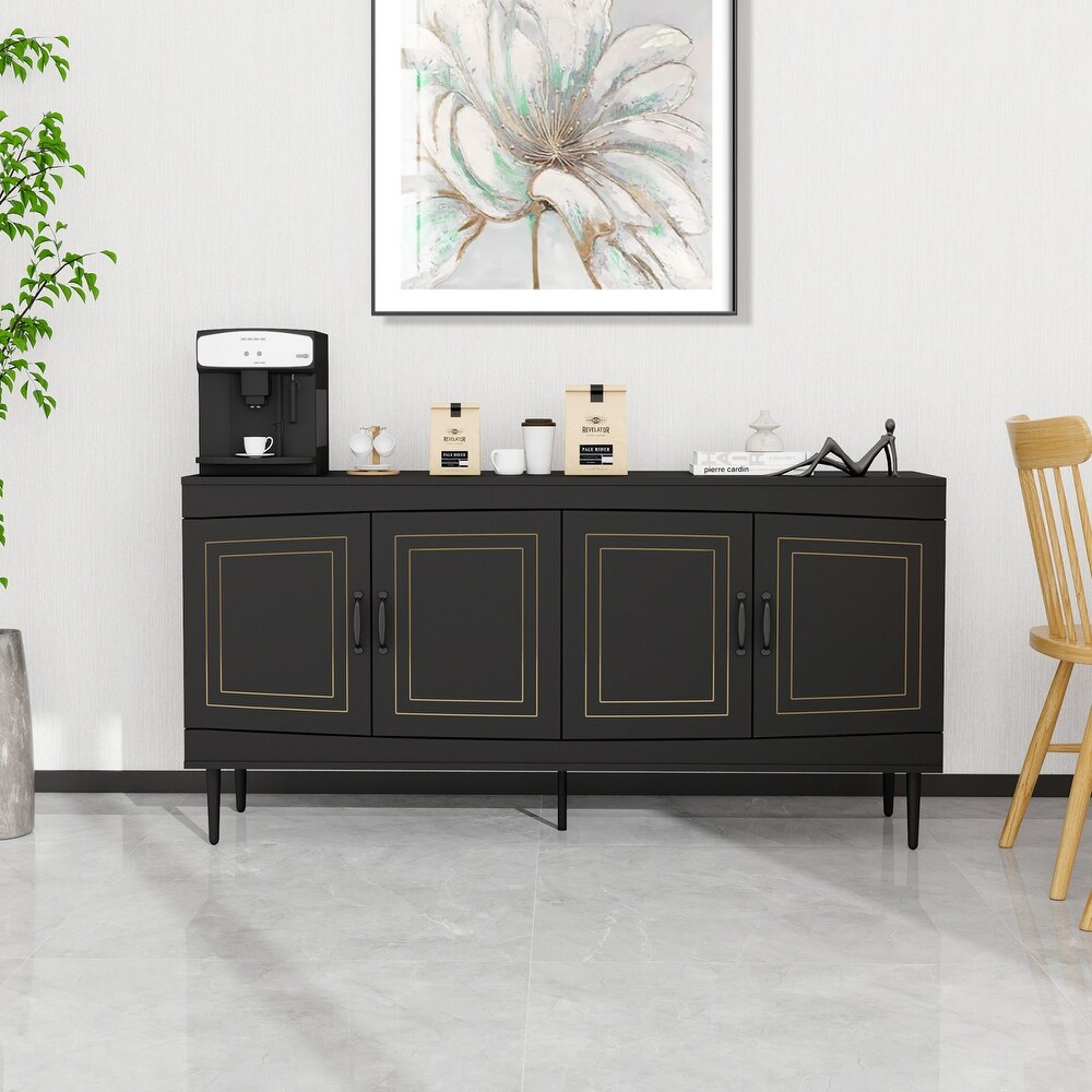 Sideboard Buffet Cabinet  Wooden Storage Cabinet with Adjustable Shelves   63.00\