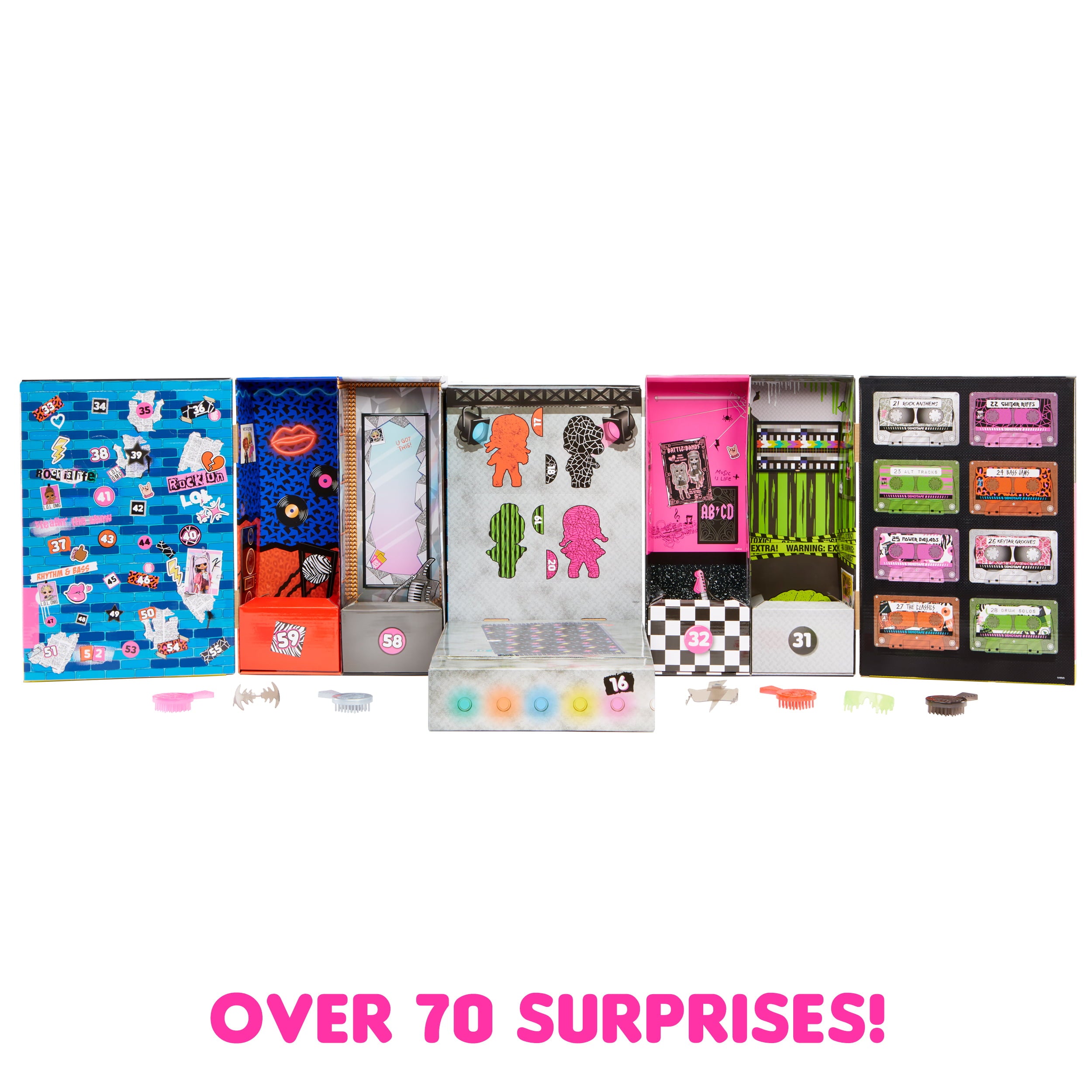 LOL Surprise OMG Remix Super Surprise - 70+ Surprises, 4 Fashion Dolls & 4 Dolls, Boombox Playset