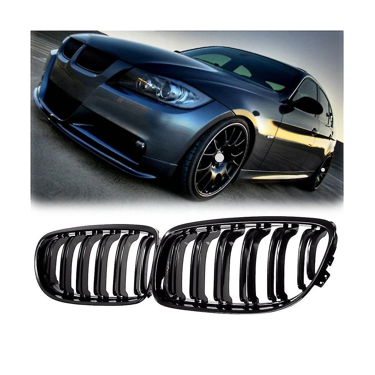 Car Grille Front Kidney Glossy 2 Line Double Slat For 3 Series E90 E91 2009 2010 2011