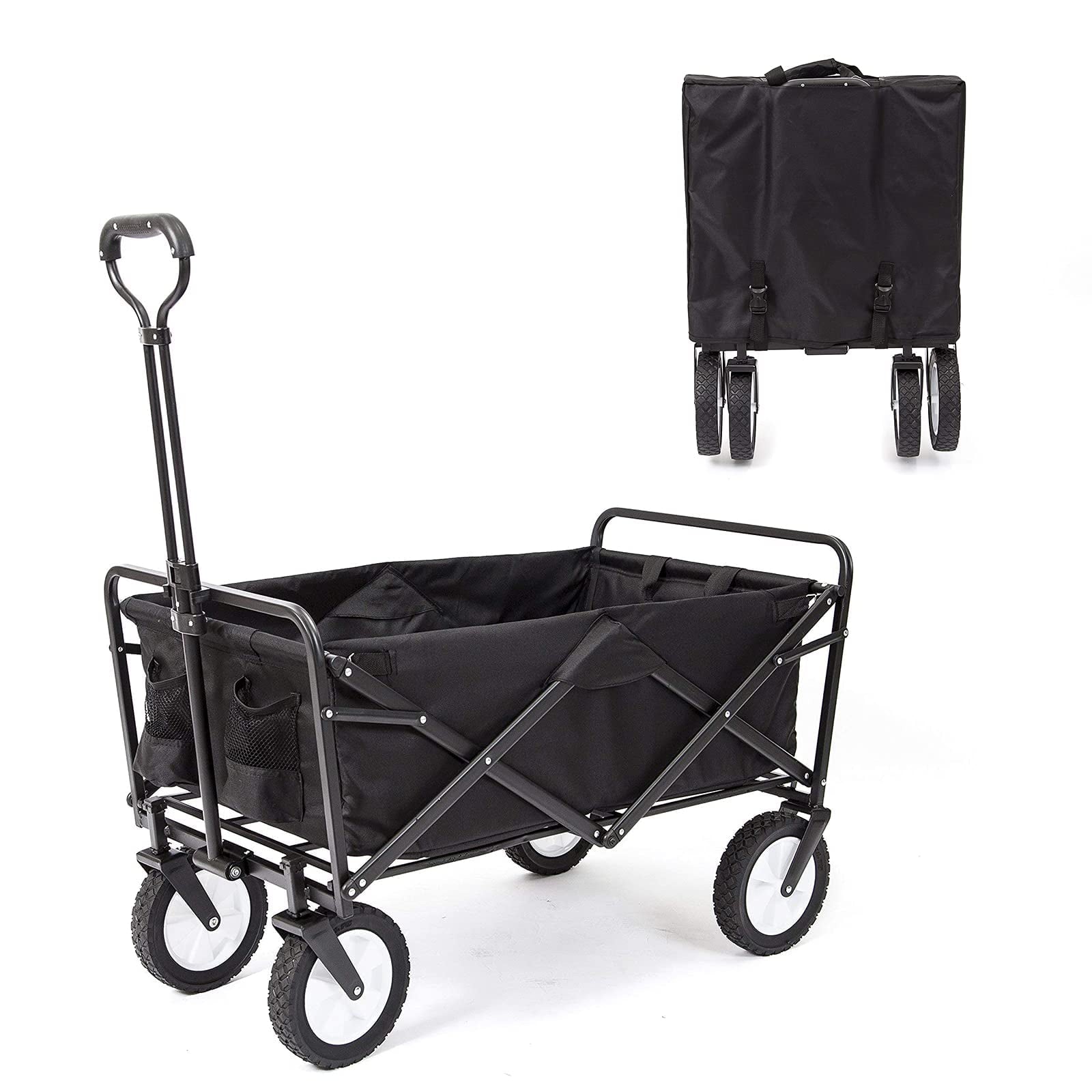 APOLLOLIFT 220lb Folding Wagon Utility Garden Cart for Outdoor Camping Black