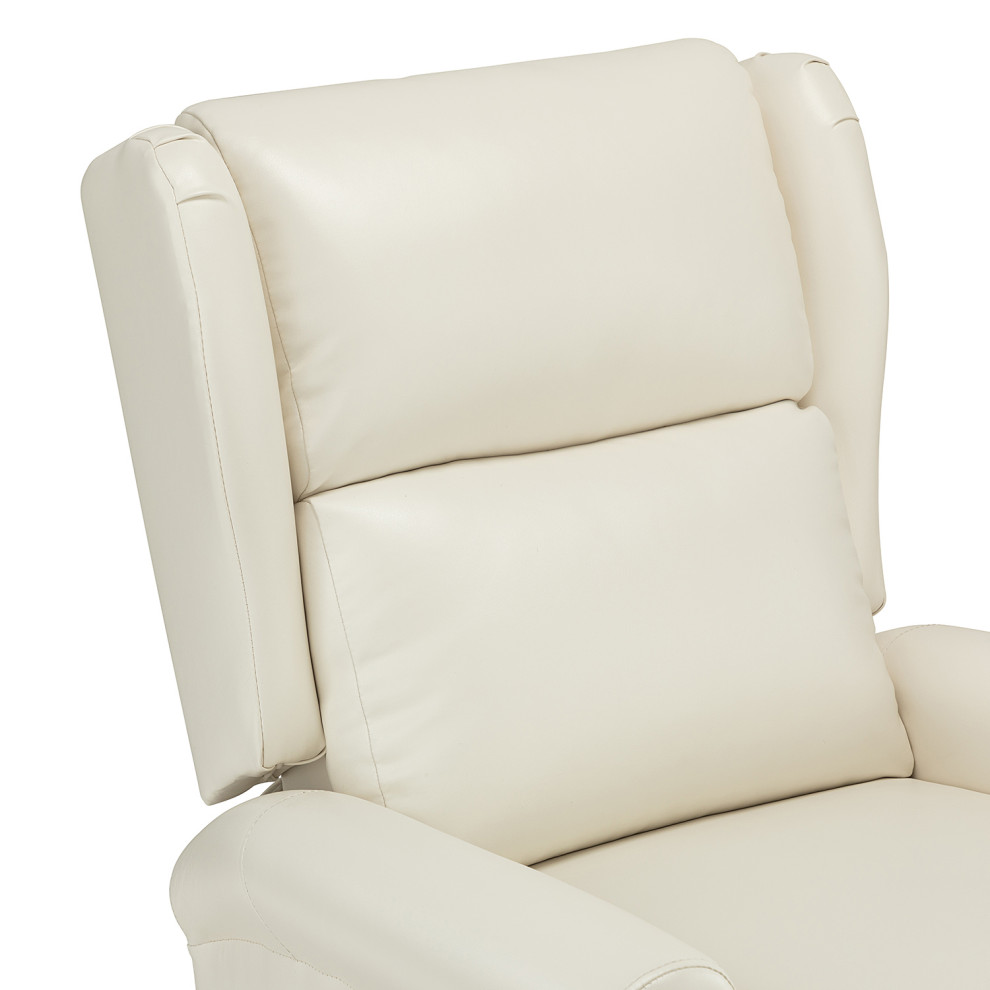 Comfy Faux Leather Manual Swivel Recliner With Metal Base Set of 2   Contemporary   Recliner Chairs   by Karat Home  Houzz