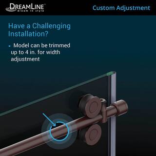 DreamLine Enigma-XO 56-60 in. W x 76 in. H Fully Frameless Sliding Shower Door in Oil Rubbed Bronze SHDR-61607620-06