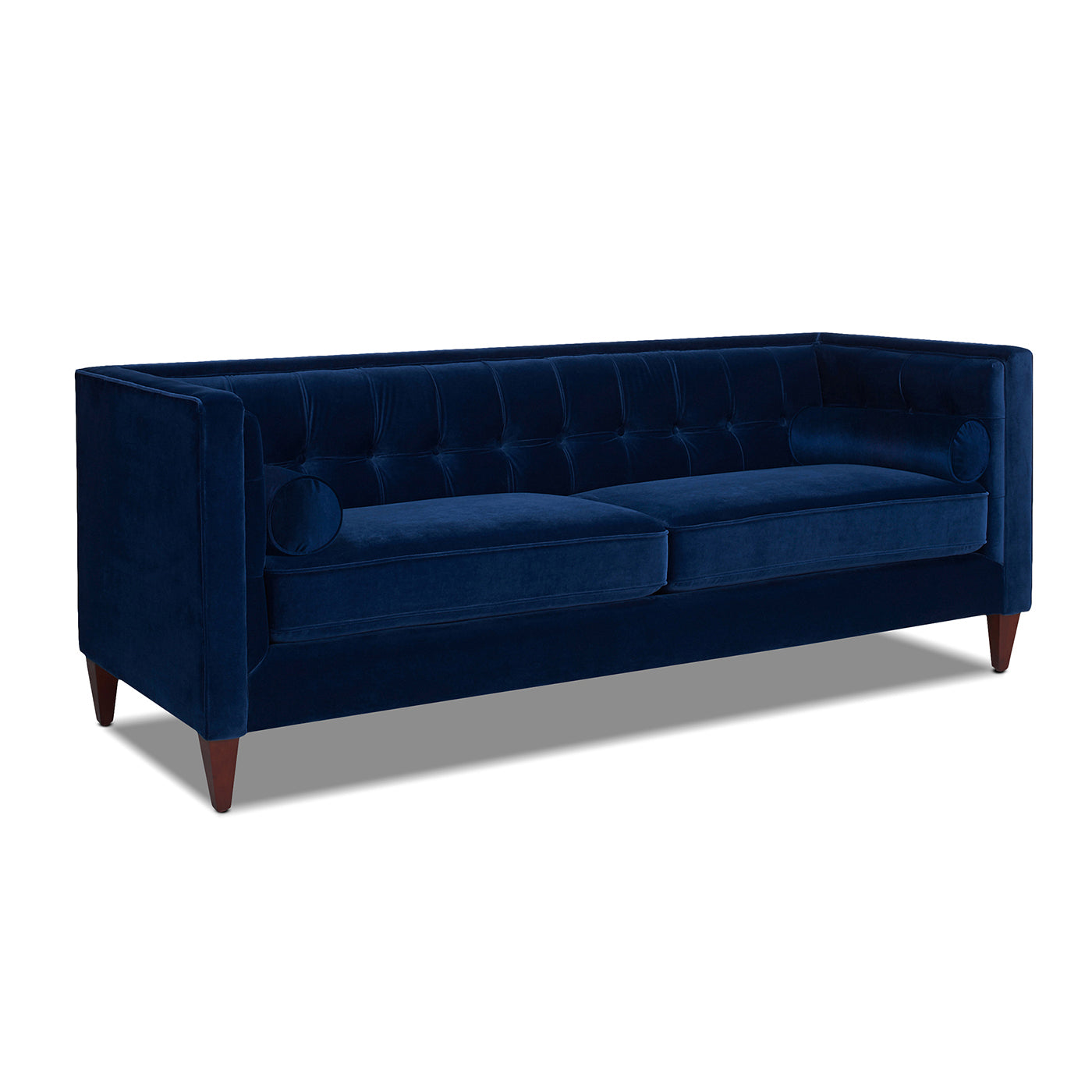 Jack Tufted Tuxedo Sofa Double Cushion, Navy Blue