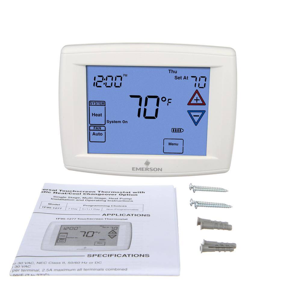 Emerson 90 Series Blue 7 Day Programmable Univeral (4H2C) Touchscreen Thermostat 1F95-1277