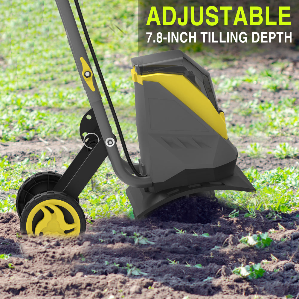 PowerSmart 40V 12 inch Cordless Garden Tiller/Cultivator , 2 x 4.0Ah Battery and Charger Included