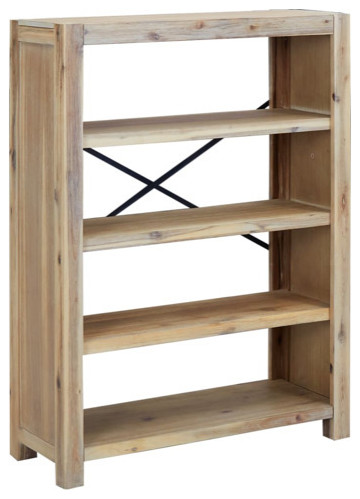 vidaXL Bookshelf Bookcase 7 Tier Shelf Rack for Souvenirs Solid Wood Acacia   Transitional   Bookcases   by vidaXL LLC  Houzz