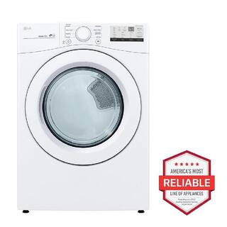 LG 7.4 Cu. Ft. Vented Stackable Gas Dryer in White with Sensor Dry DLG3401W