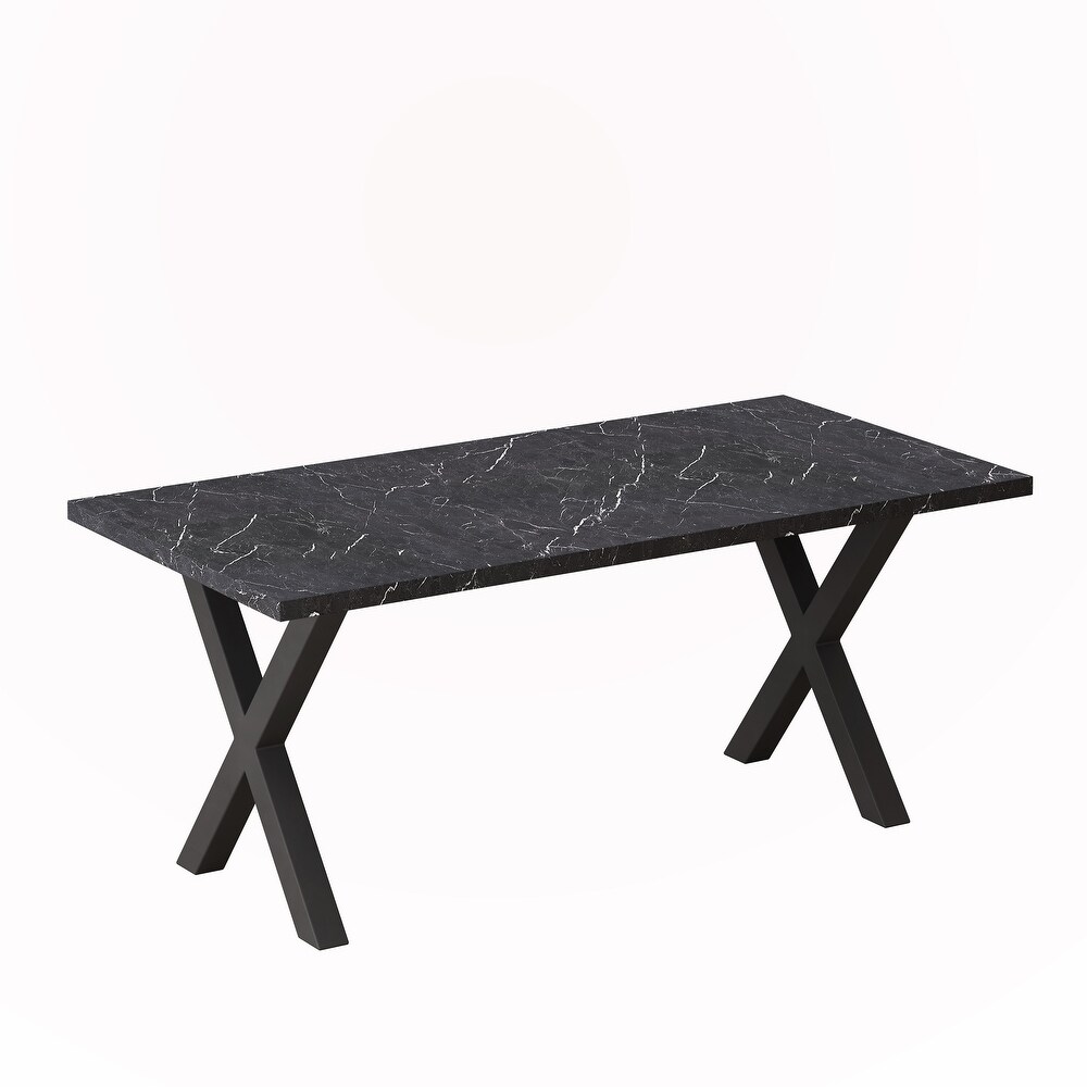 Square Dining Table with Printed Marble