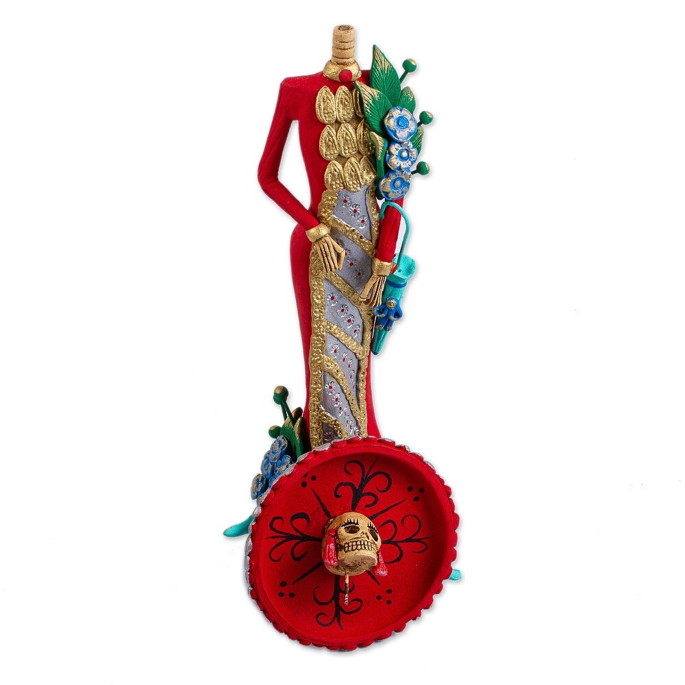 Novica Handmade La Catrina Esperanza Ceramic Sculpture