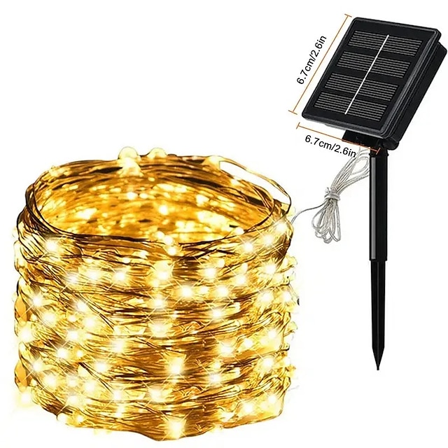 LED Solar Light 7M Outdoor Waterproof Fairy Garland String Lights Solar Lamp Decoration for Christmas Party Garden Patio 7M-50LEDs 12M-100LEDs 22M-200LEDs