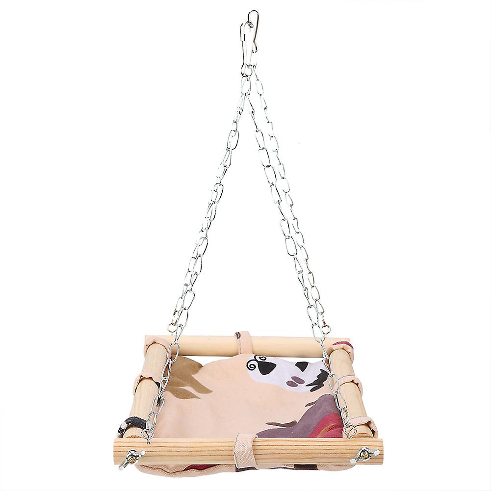 Pet Canvas Hammock Bird Wood Hanging Cage Parrot Game Bed Swing Toy