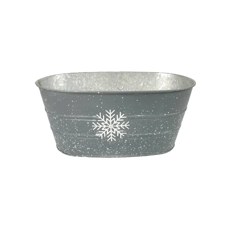 Galvanized steel flower pots for livingroom for gardening supplies pot home floor decorative