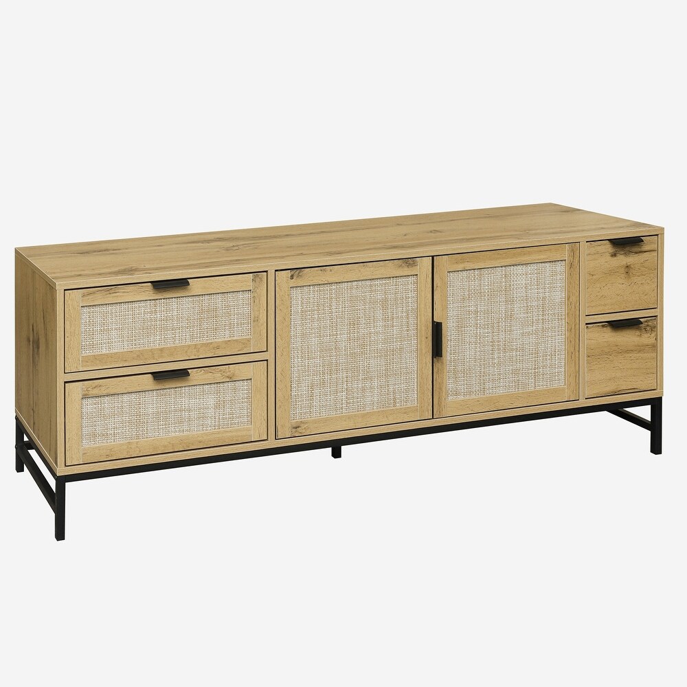 Rattan TV Stand for TVs up to 65\