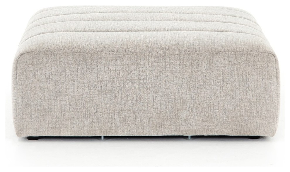 Langham Channel Tufted Square Ottoman   Transitional   Footstools And Ottomans   by Zin Home  Houzz