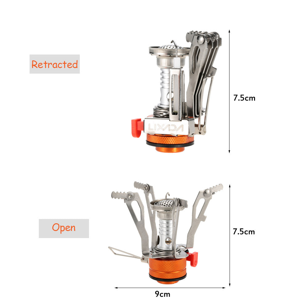 Lixada Super Lightweight Mini Pocket Outdoor Cooking Burner Folding Camping Gas Stove 3000W