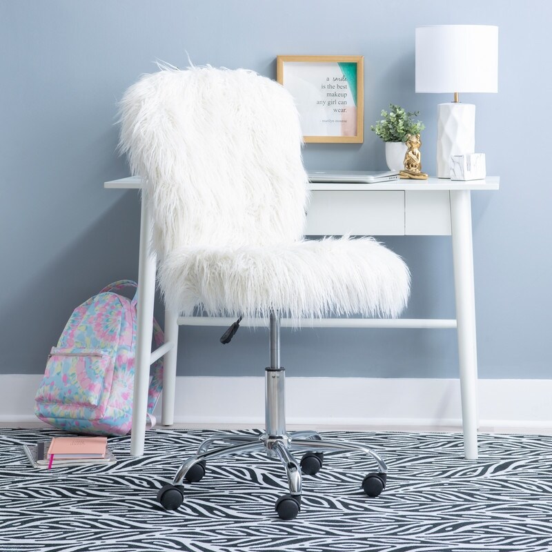 Clara Faux Fur Armless Office Chair