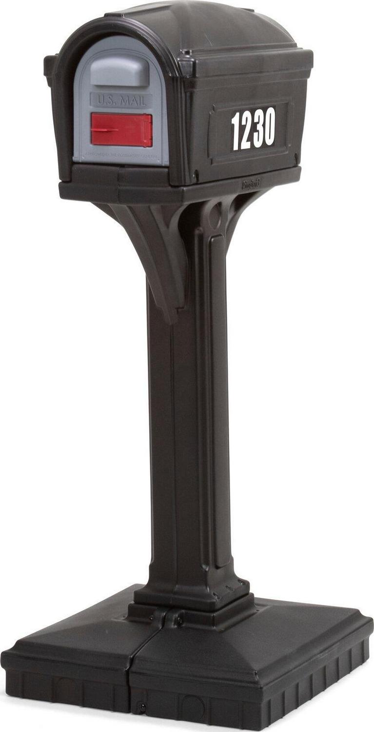 Simplay3 Dig Free Easy Up Classic Black Plastic Mailbox