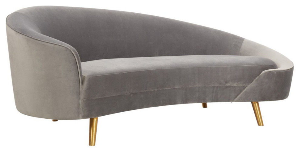 Cleopatra Velvet Sofa Velvet Cream   Midcentury   Sofas   by Old Bones Co.  Studios  Houzz