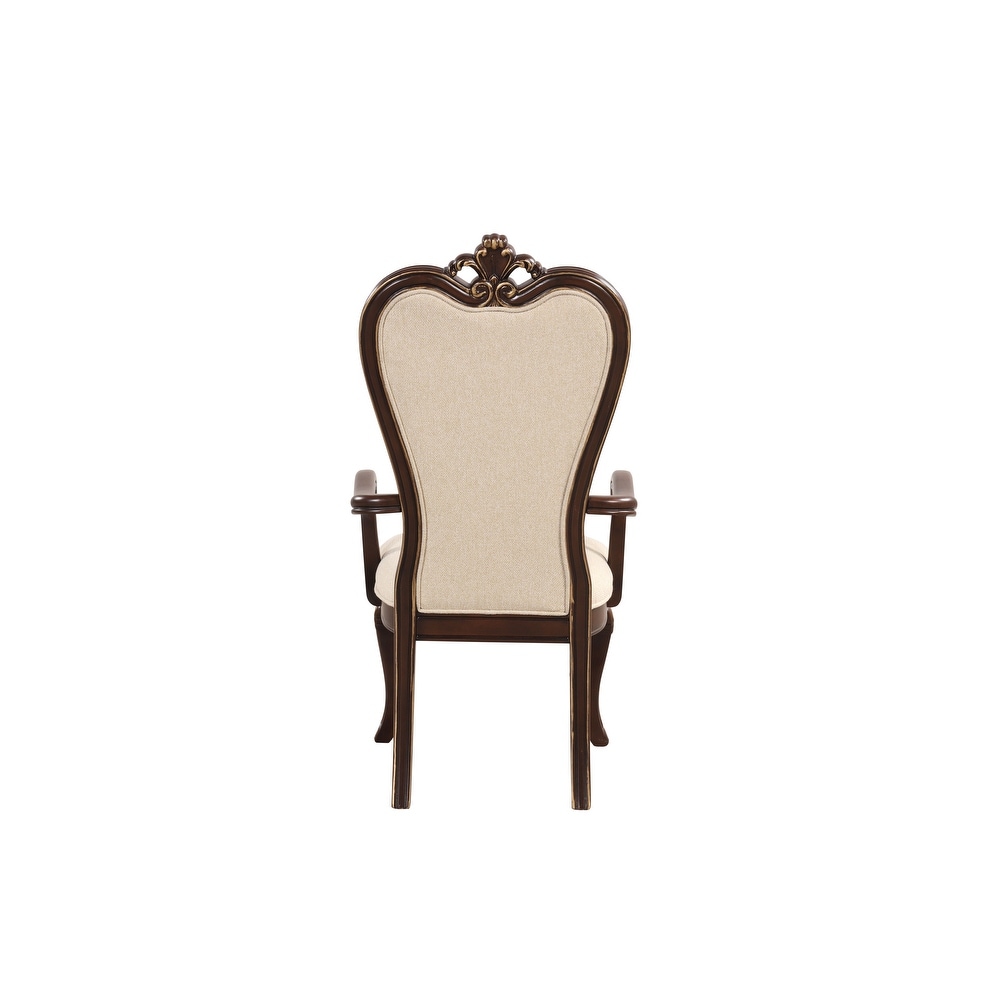 New Classic Furniture Frampton Beige and Cherry Arm Chairs (Set of 2)