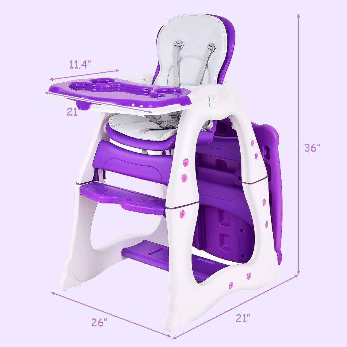 Baby High Chair, 3 in 1 Infant Table and Chair Set