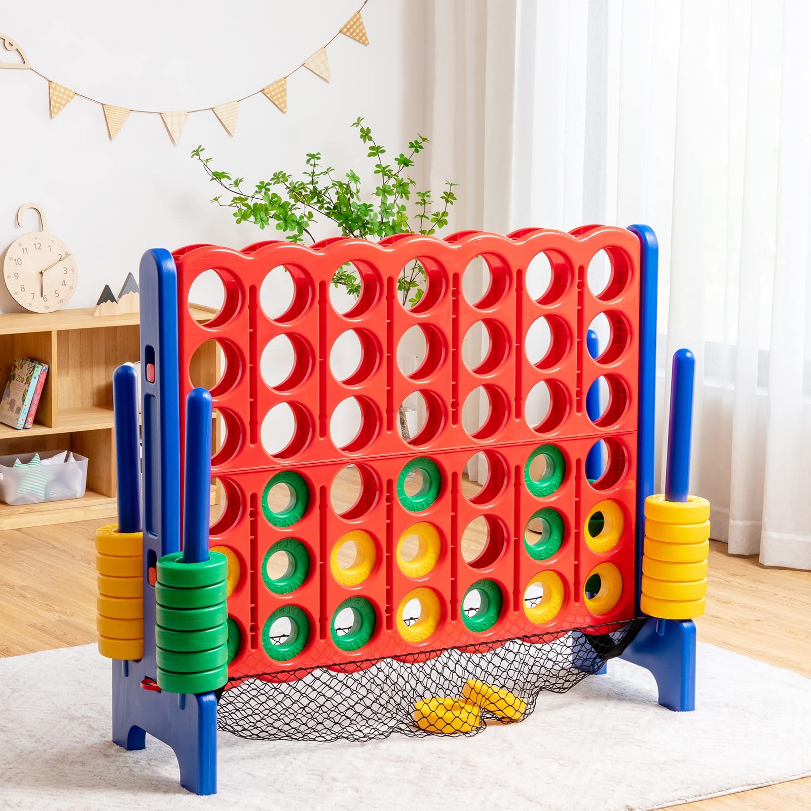 Costzon Jumbo 4-to-Score Giant Game Set, 3.5FT Tall Giant 4 in a Row Game